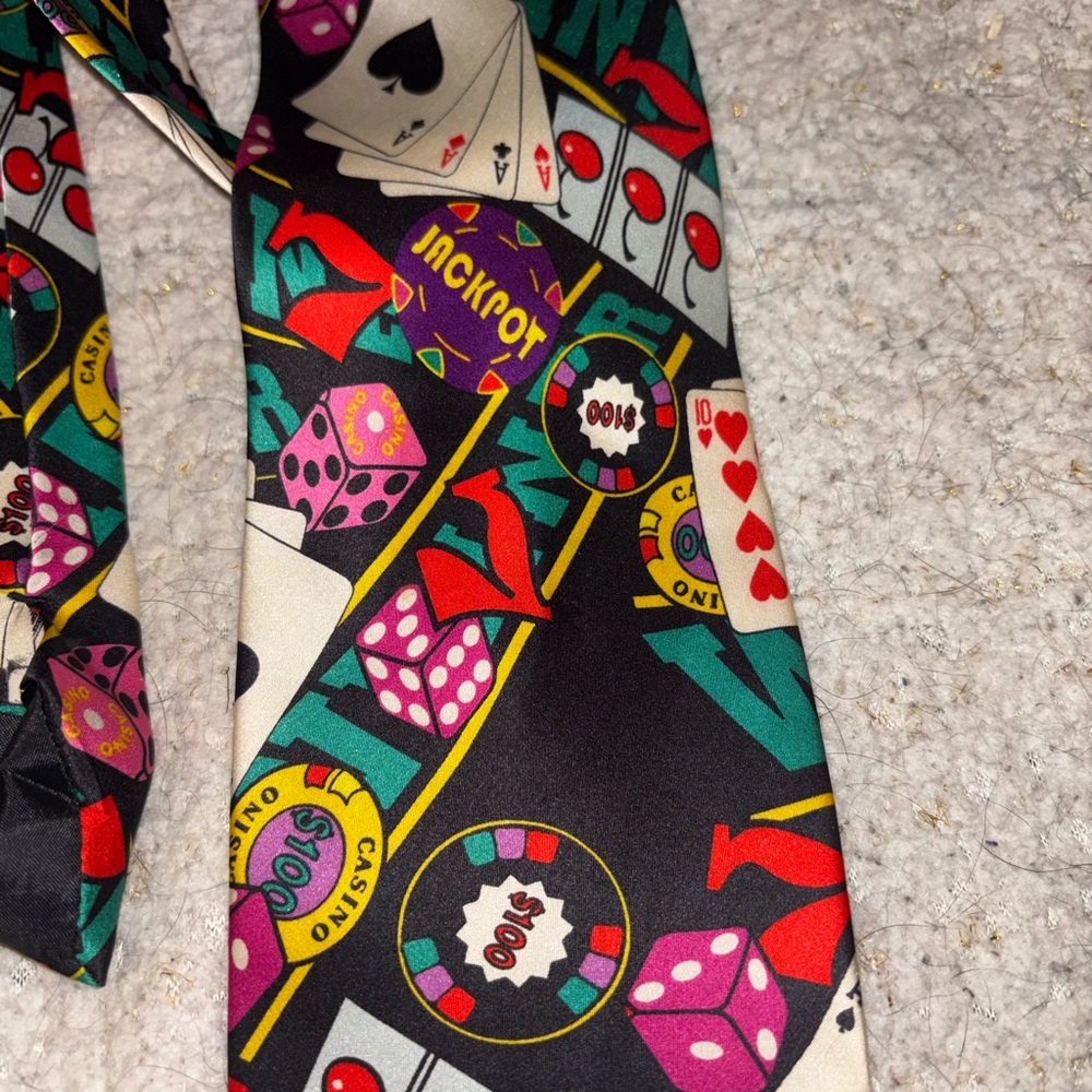 Hilton Casino Men’s Neck Tie 100% Silk Vintage